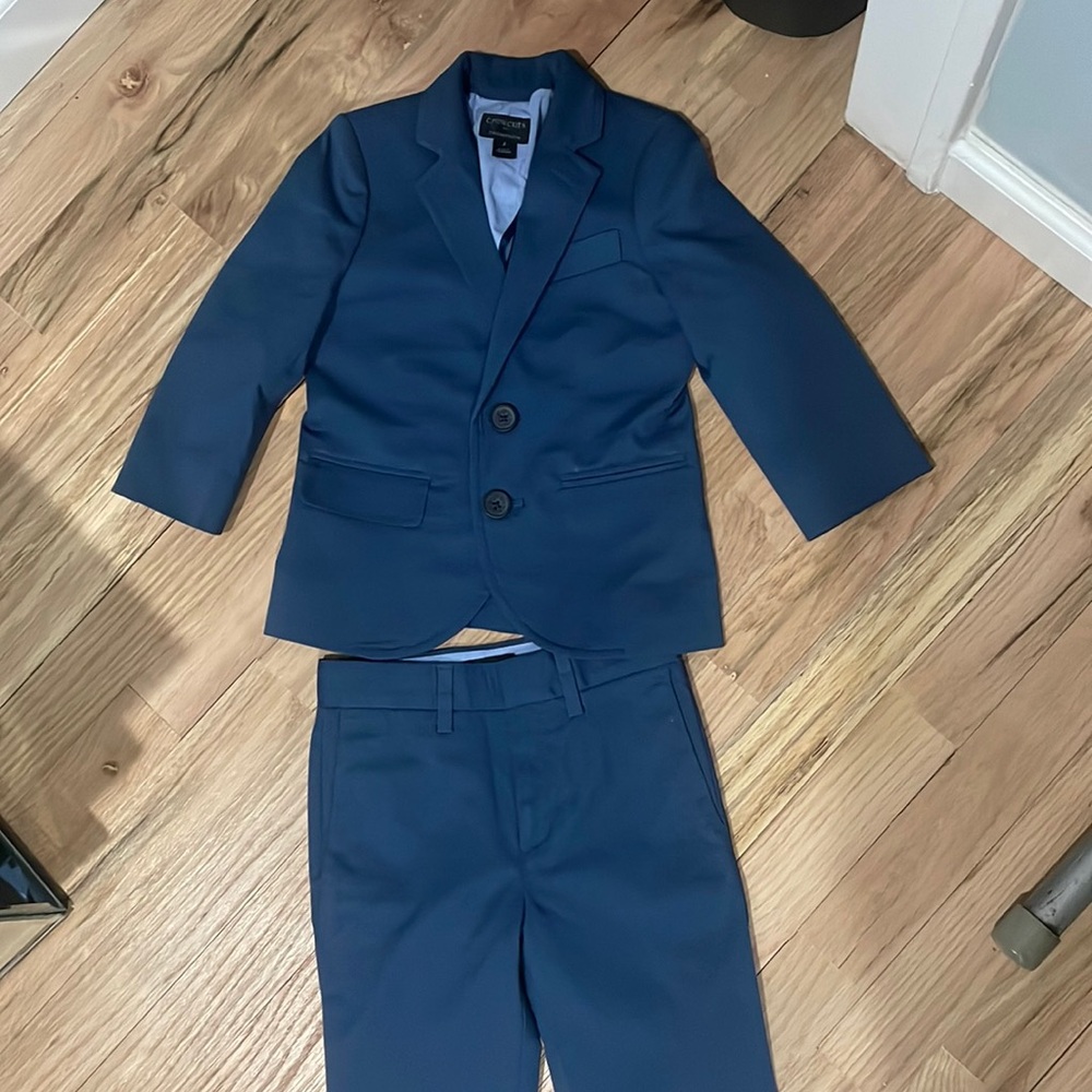 J.Crew Boys' Thompson suit jacket in flex chino And Pants Navy blue size 2T